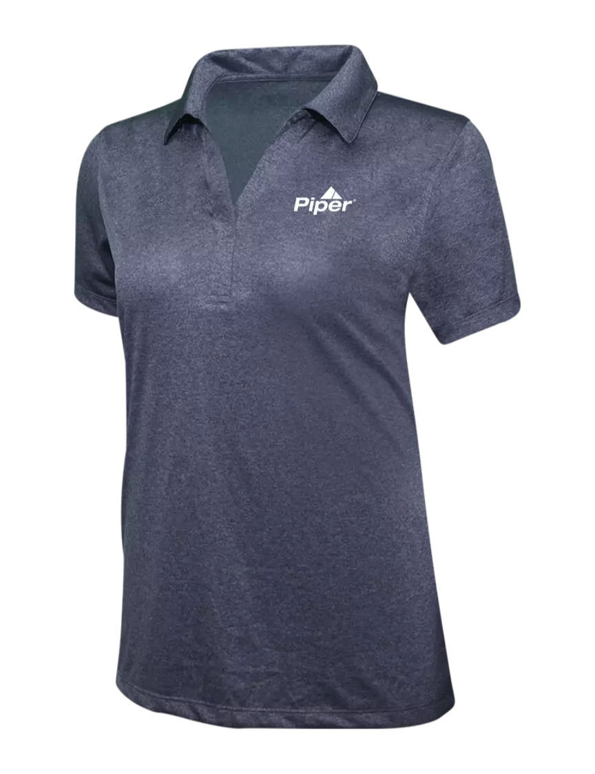 Piper Womens Navy Heather Contender Polo w/Piper Logo
