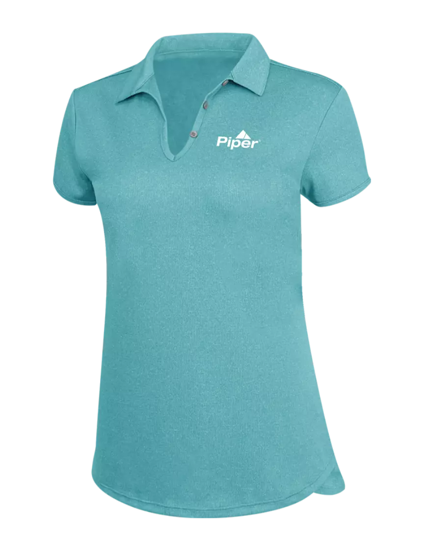 Piper Womens Light Teal Trace Heather Polo w/Piper Logo