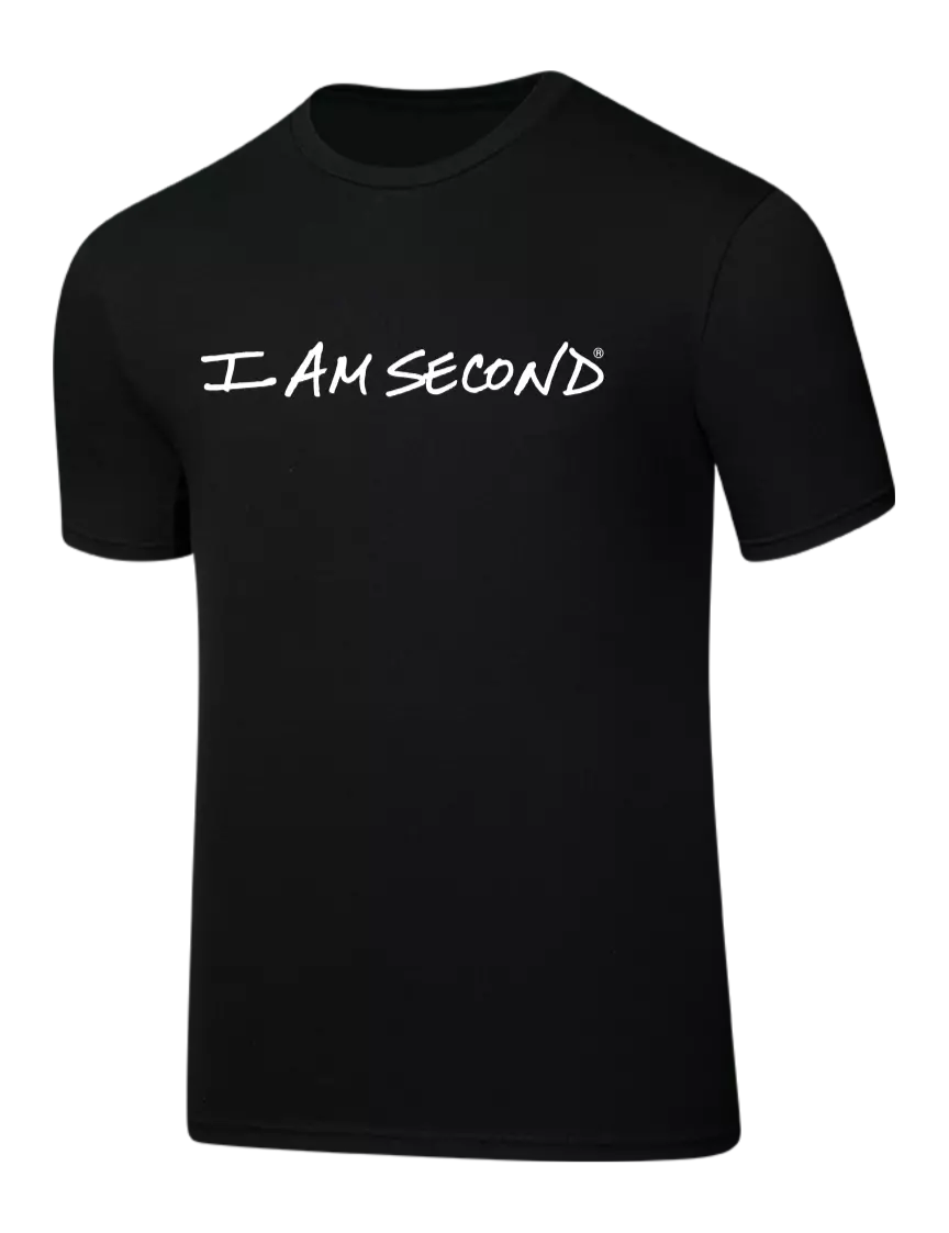 I Am Second Seriously Soft Black T-Shirt w/I Am Second Logo