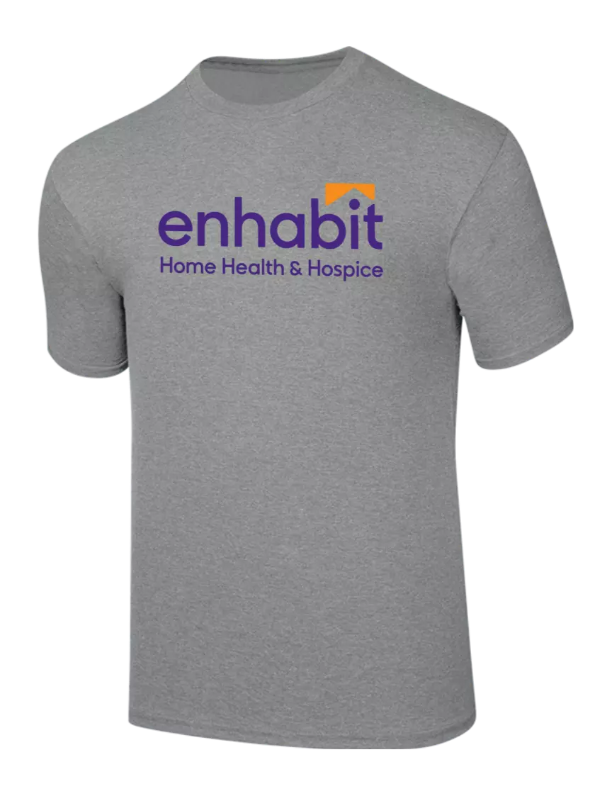 Enhabit Ring Spun Heather Grey 4.5 oz T-Shirt w/Enhabit Logo