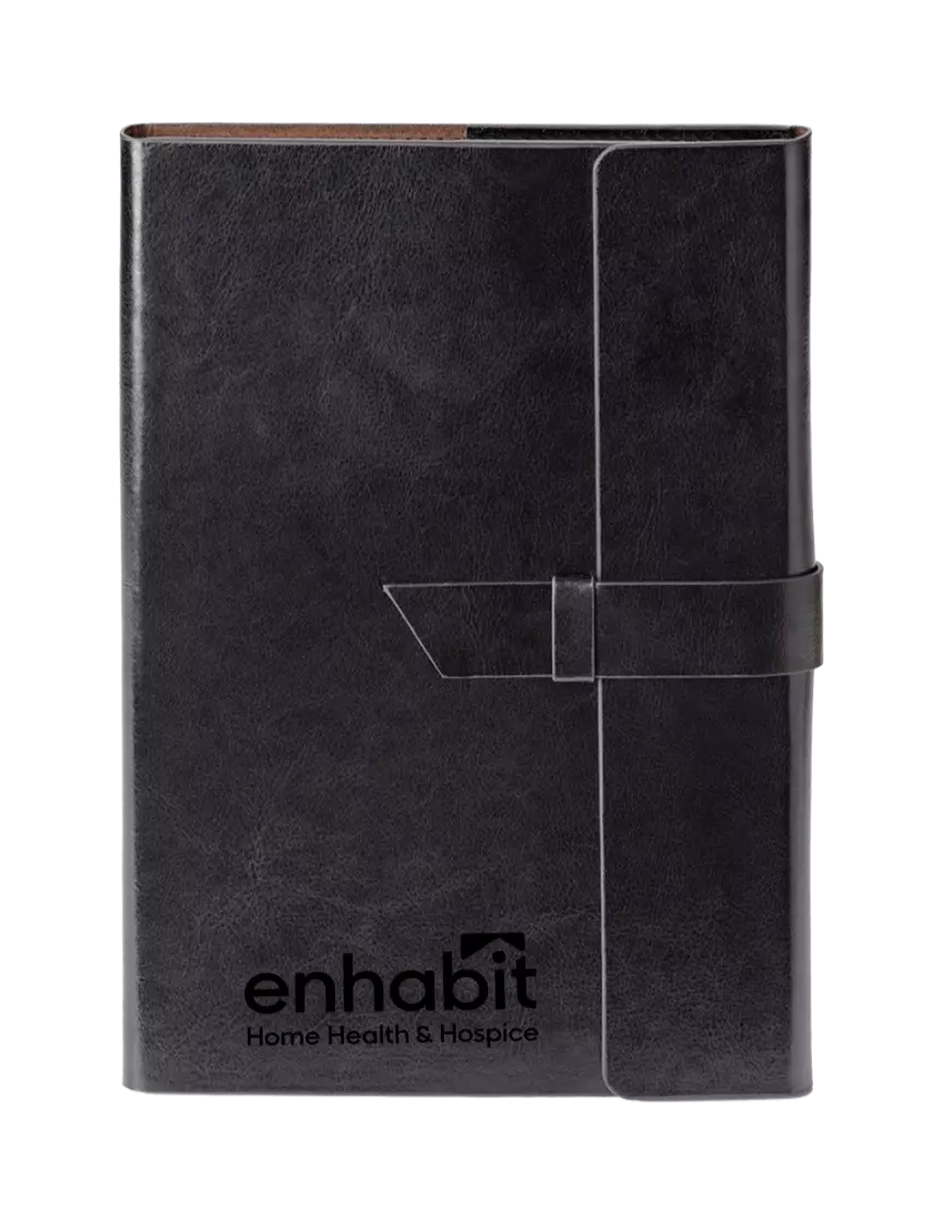 Enhabit Fabrizio Black Refillable Junior Portfolio w/Enhabit Logo