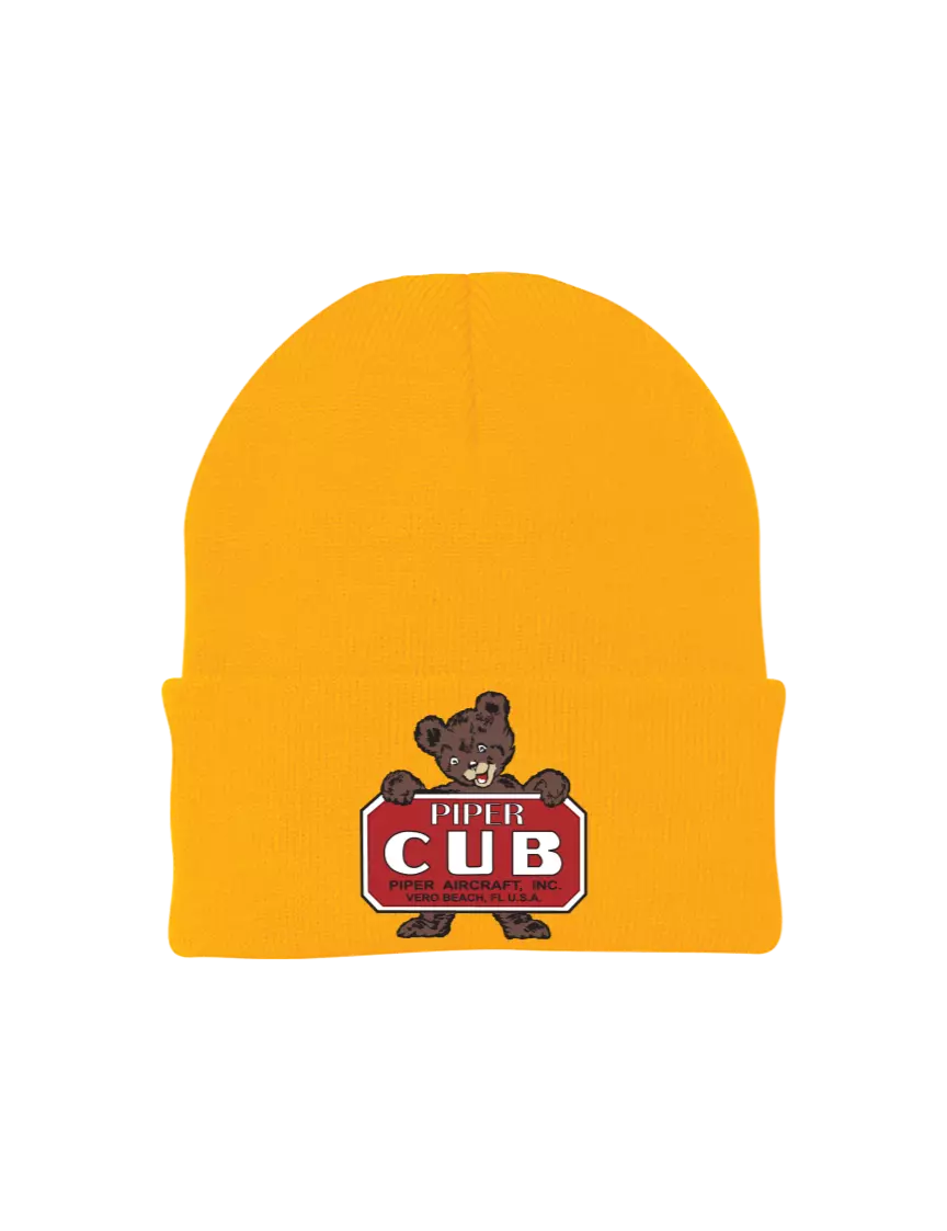 Piper Gold Knit Cap w/Piper Cub Logo