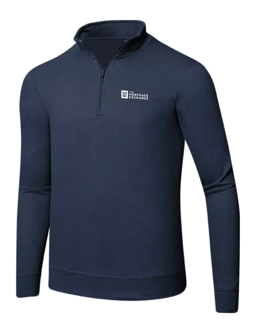 The Mortgage Exchange Team Navy 8.5 oz Ring Spun 1/4 Zip Pullover Sweatshirt w/Mortgage Exchange Logo