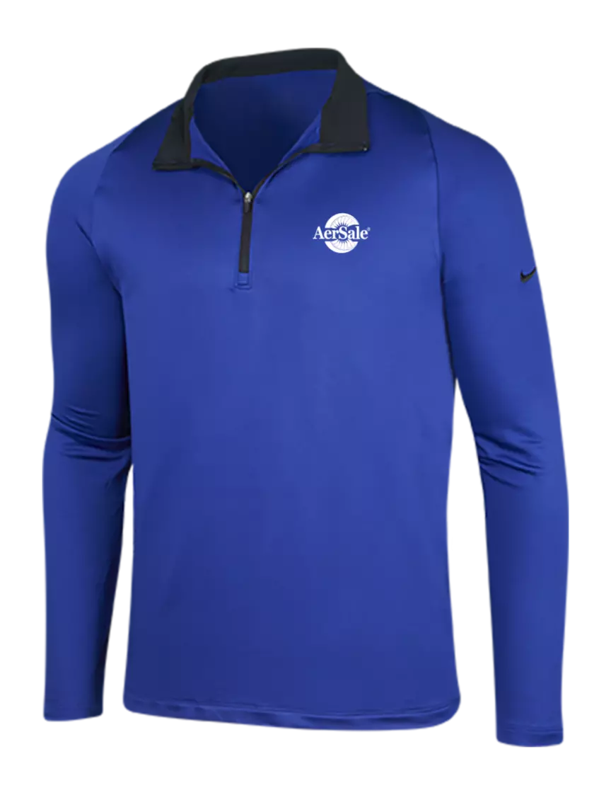 AerSale NIKE Deep Royal/Black Dry-Fit Stretch 1/2 Zip Cover-Up w/AerSale Logo