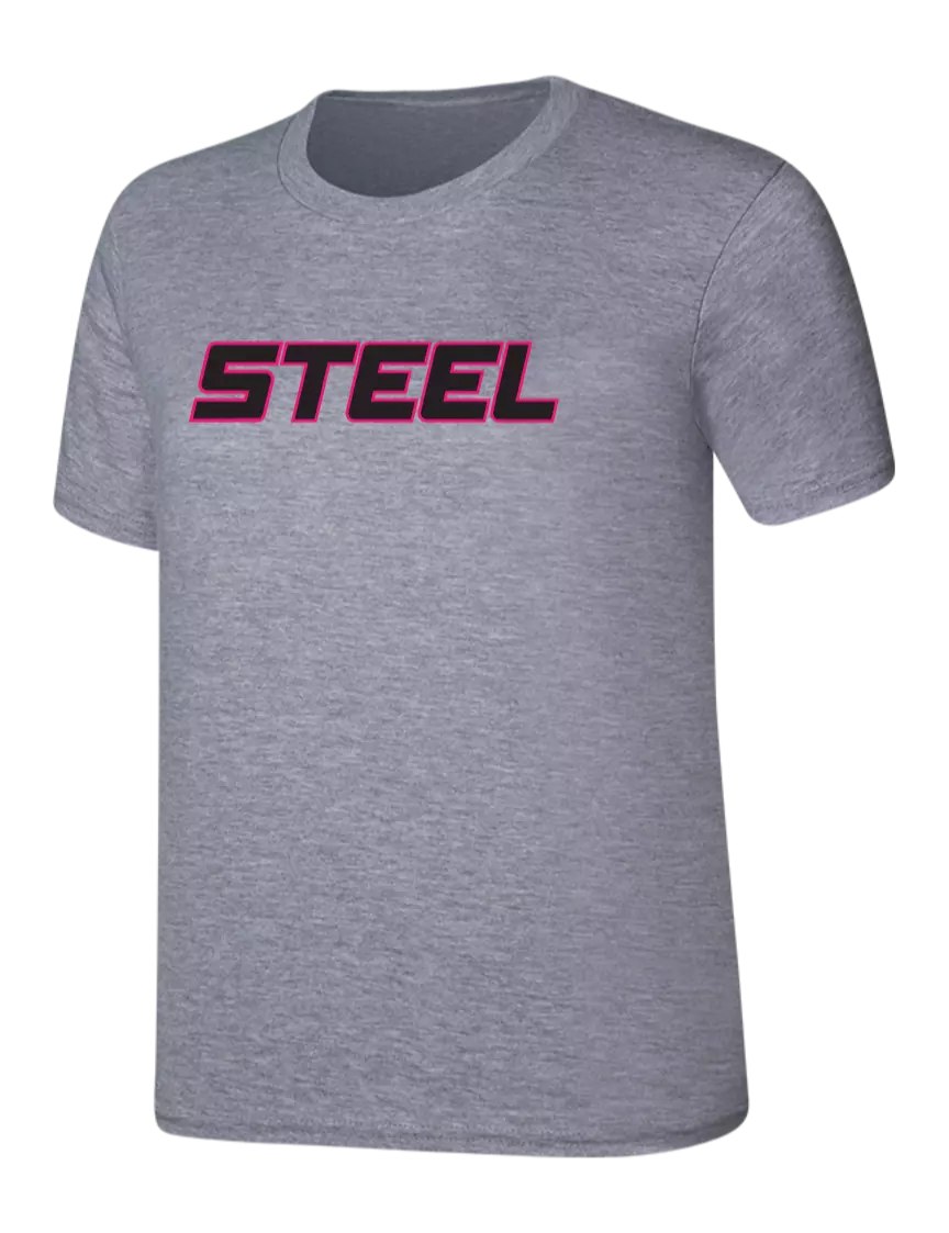 Steel Partners Womens Ring Spun Heather Grey 4.5 oz T-Shirt w/Steel Partners Logo
