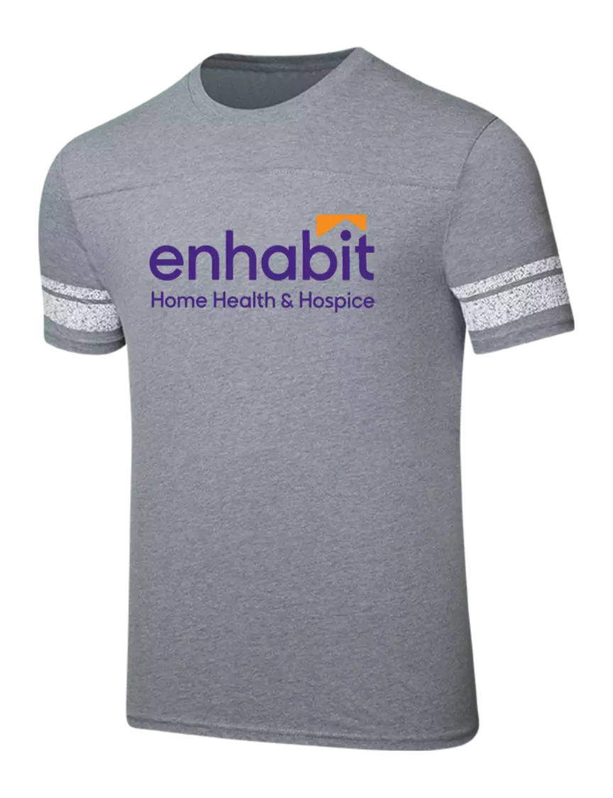 Enhabit Game Heathered Nickel/White 4.5 oz T-Shirt w/Enhabit Logo