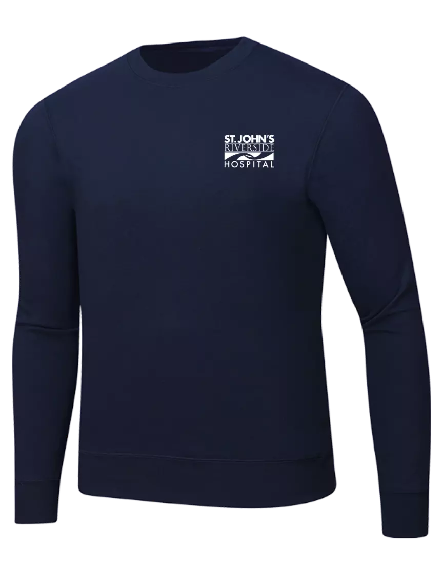 St. John’s Riverside Navy 7.8 oz Ring Spun Crew Sweatshirt w/St. John's Riverside Logo