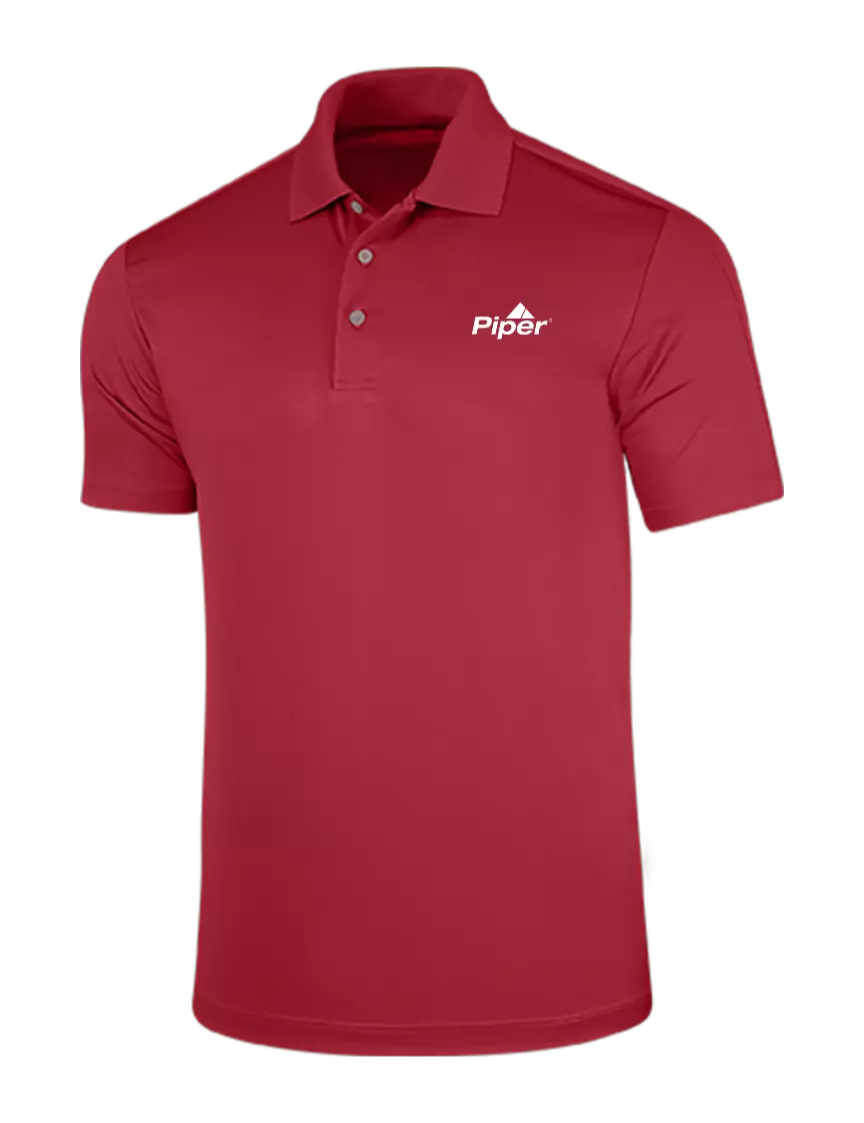 Piper Rich Red Diamond Textured Jacquard Polo w/Piper Logo