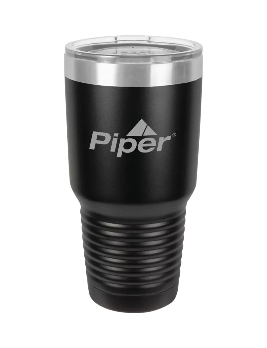 Piper Polar Camel 30 oz Powder Coated Black Vacuum Insulated Tumbler w/Piper Logo