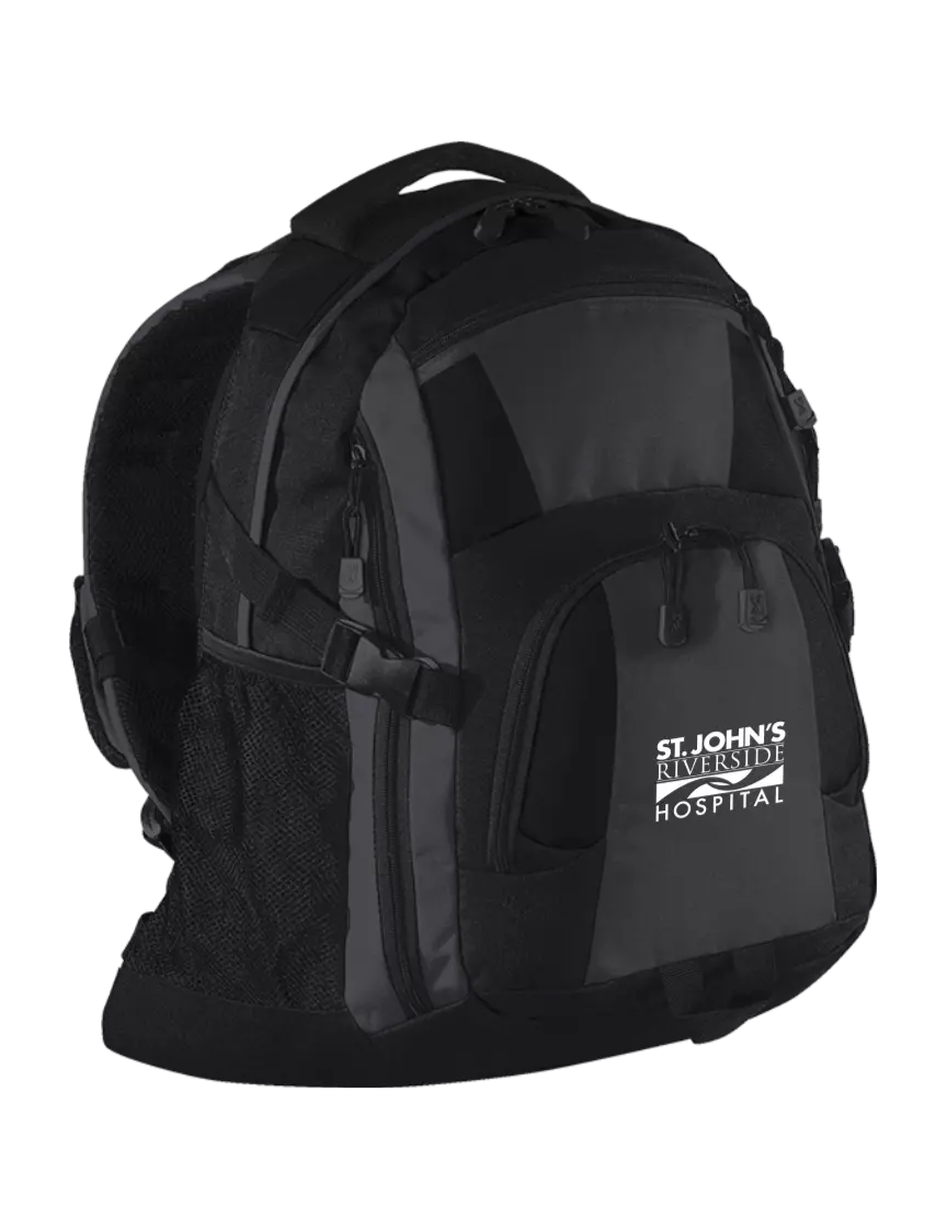 St. John’s Riverside Urban Black/Grey/Black Laptop Backpack w/St. John's Riverside Logo