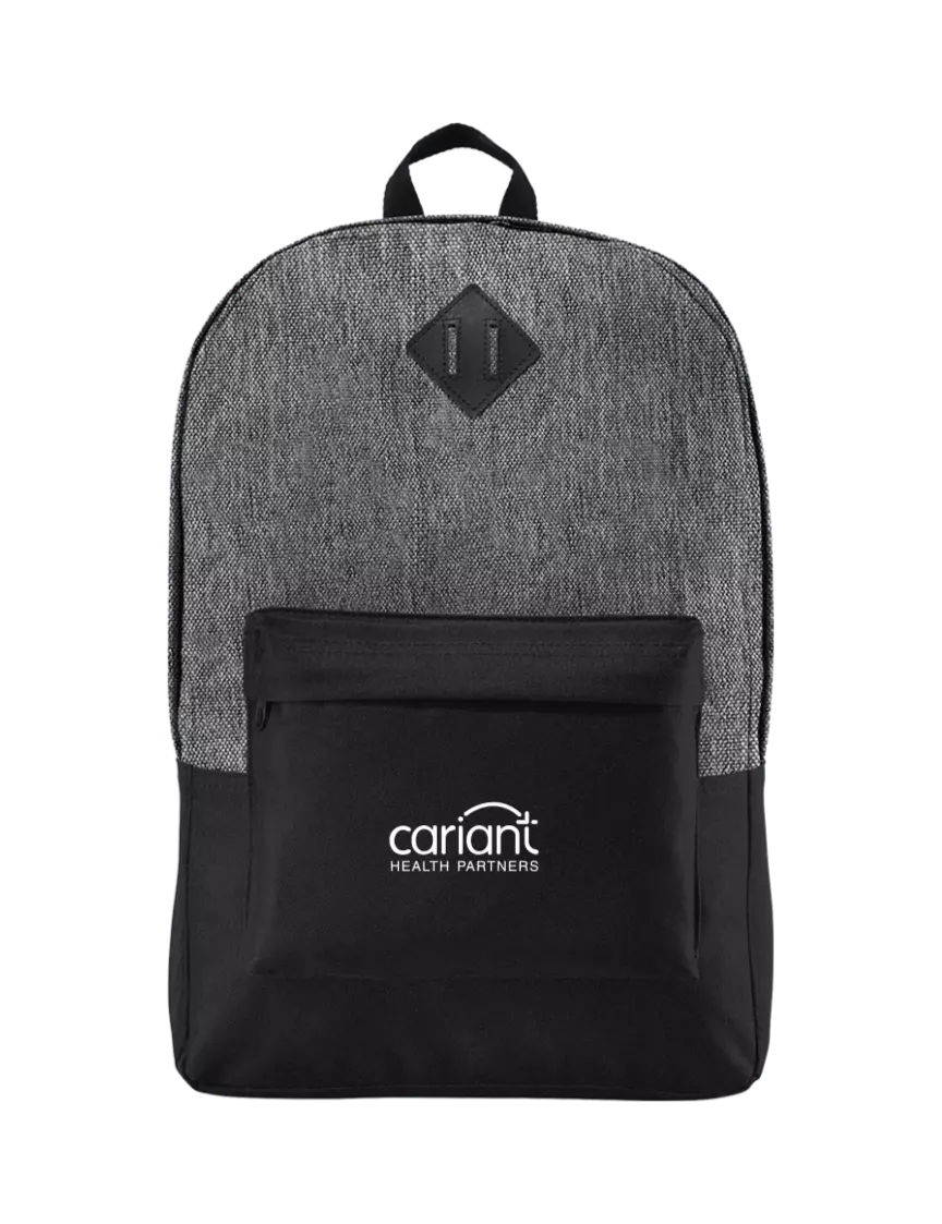 Cariant Retro Heather Grey/Black Backpack w/Cariant Logo