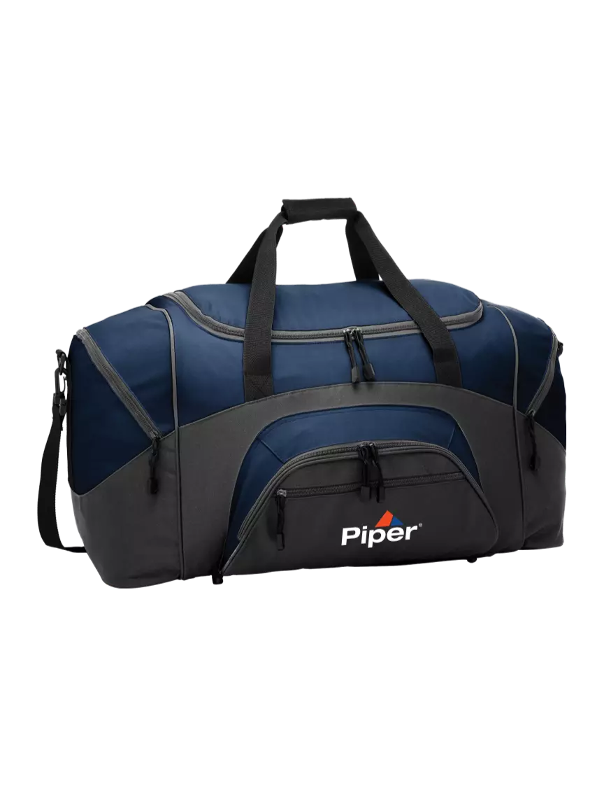 Piper Momentum Navy/Dark Charcoal Sport Duffel w/Piper Logo