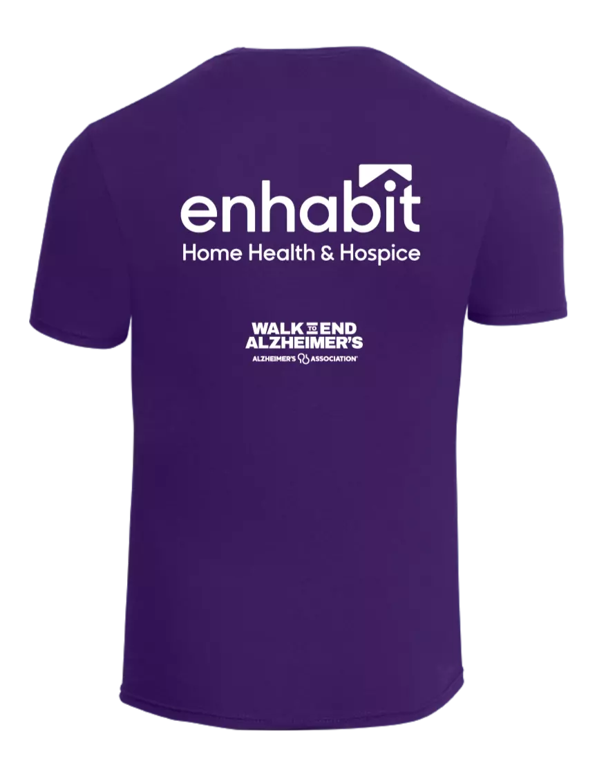 Enhabit Ring Spun Purple 4.5 oz T-Shirt w/Enhabit Alzheimer Logo