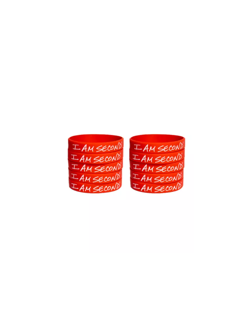 I Am Second I Am Second 10-Pack Red Wristband Bundle-Adult