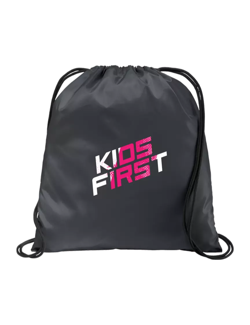 Steel Partners Drawstring  Graphite Grey Cinch Pack w/Kids First Logo